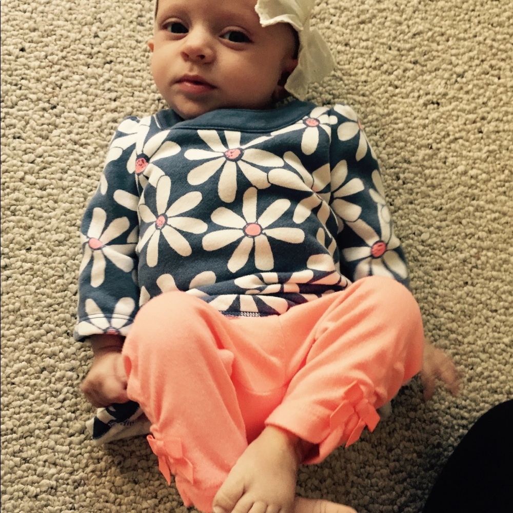 Gymboree flower top and pants 0-3 months baby girl
